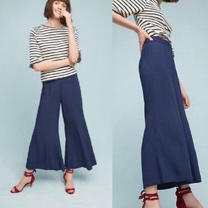 Anthropologie Maeve wide leg navy blue pants
